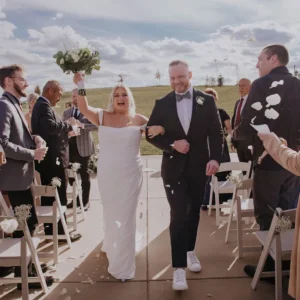 Outdoor wedding ceremony at The Barn at Brambleton